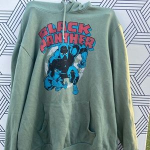 Boys Old Navy graphic Black Panther hoodie size Large (10-12) green NWT NEW